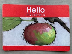 Hello, My Name Is: Crab Apple - miniature pictograph painting on paper