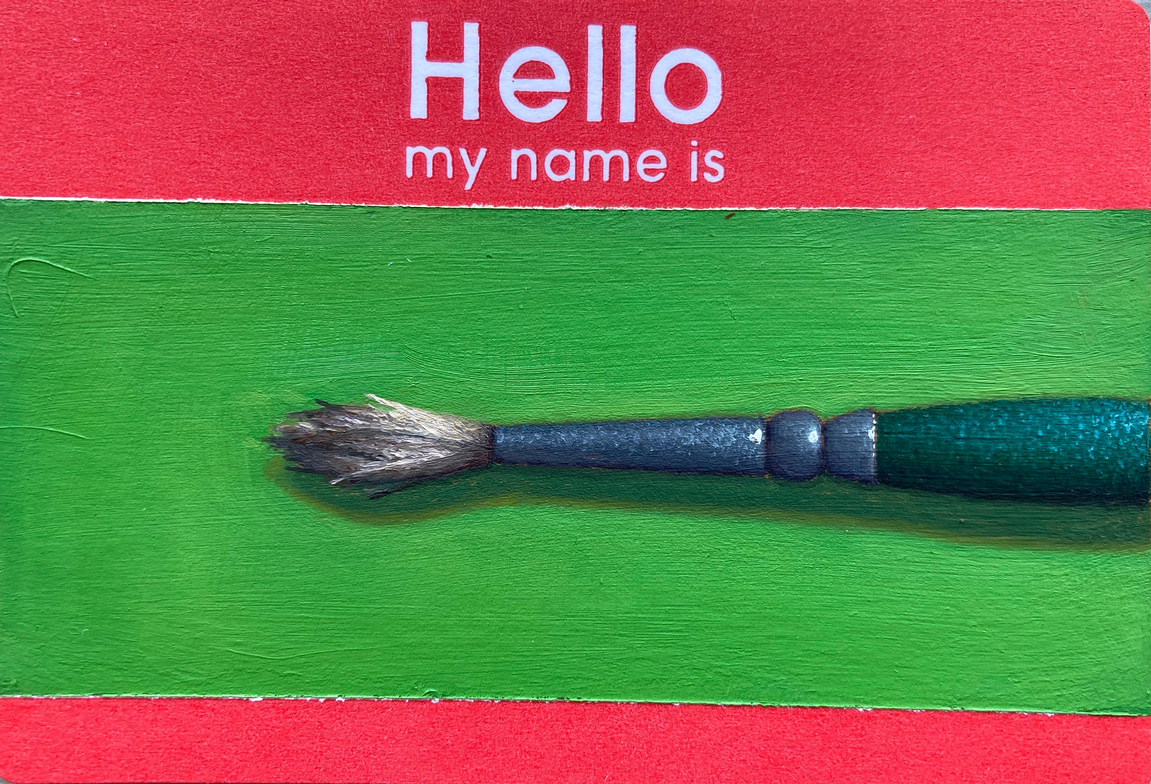 Hello, My Name Is: Paintbrush - miniature pictograph painting on paper