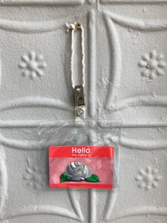 Hello, My Name Is: Rose - miniature pictograph painting on paper