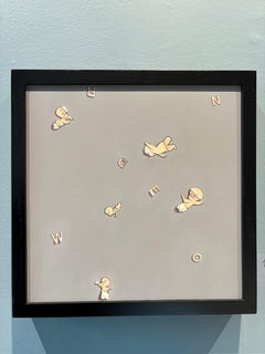 "I Believe in Ghosts" is a contemporary trompe l'oeil painting