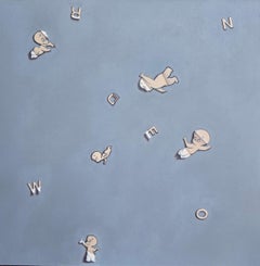 "I Believe in Ghosts" is a contemporary trompe l'oeil painting