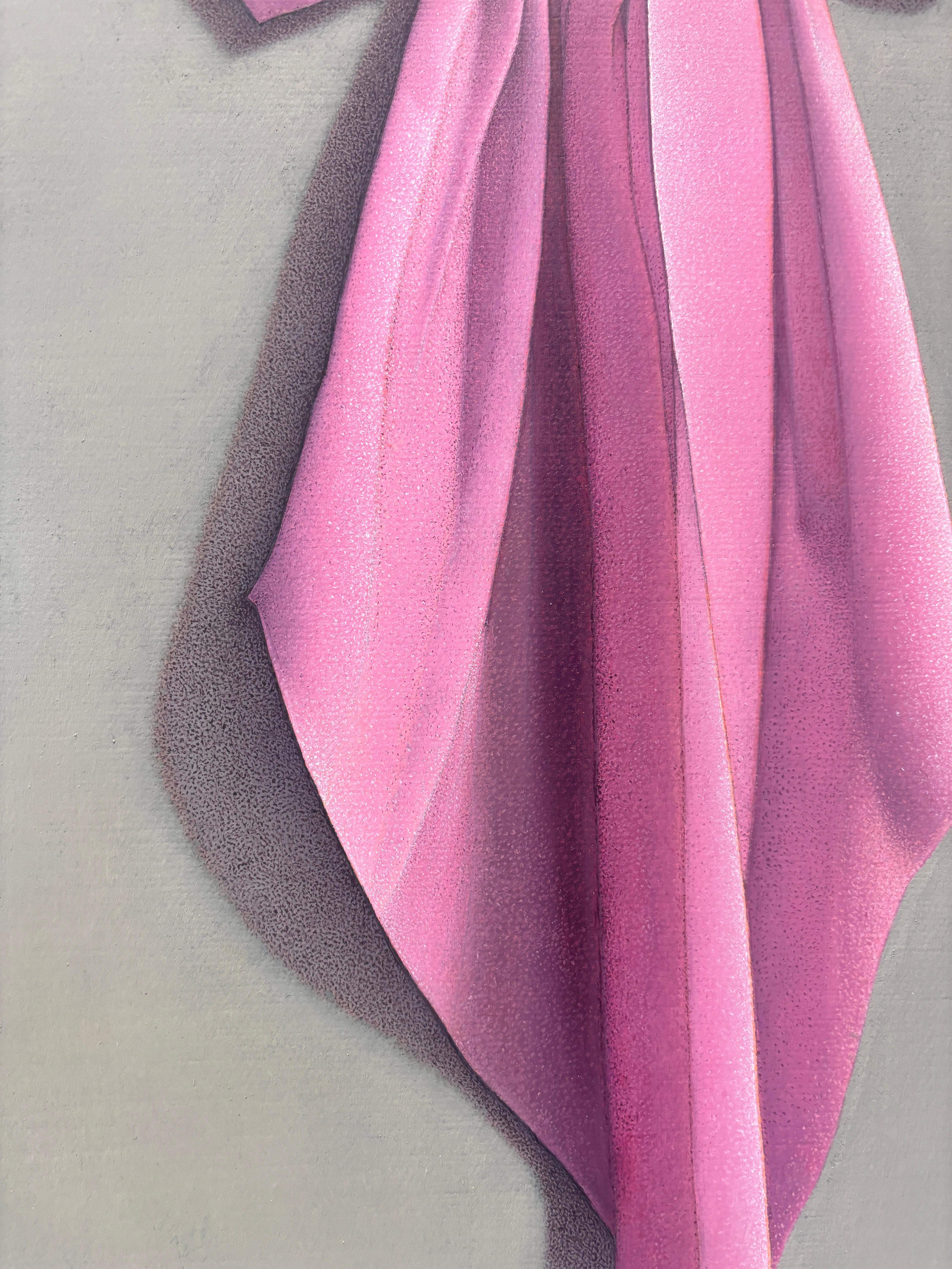 “On Art: A Manifesto” hyperrealist oil painting, hammer and pink bow, cool tones For Sale 8