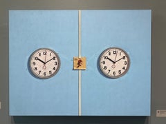 "Le diable est dans les détails" peinture à l'huile de deux horloges, bande dessinée flash d'une seconde