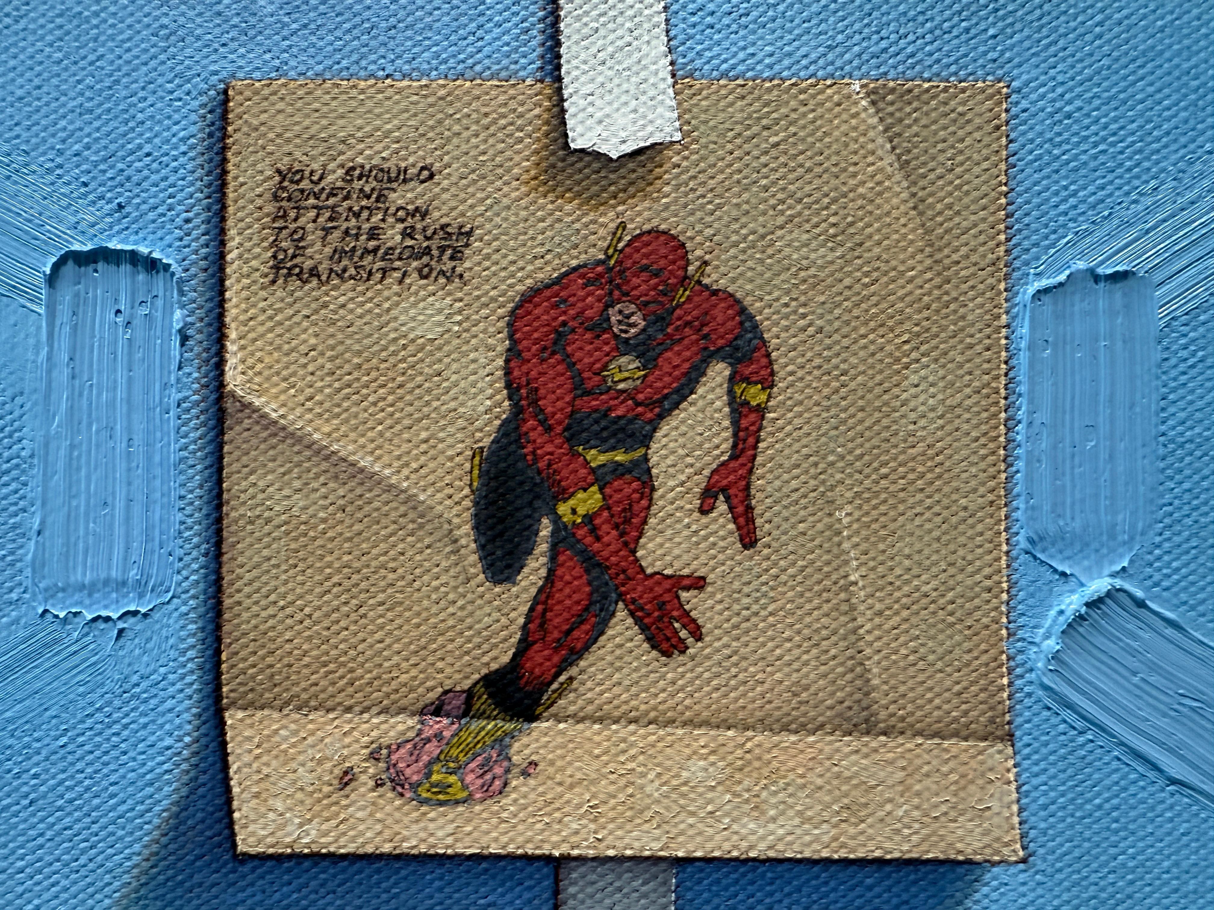 “The Devil is in the Details” oil painting of two clocks, 1 second flash comic For Sale 1