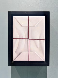 “The Gift” hyperrealist oil painting, trompe l'oeil paper wrapped package framed