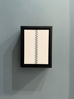 “Unzipping” hyperrealist oil painting, teeth of zipper, minimalistic, framed