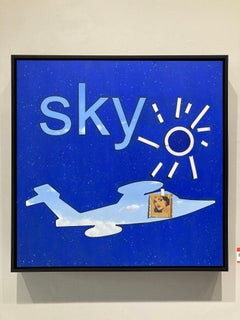 Wonder, or The Plane of the Invisible - blue trompe l'oeil oil painting