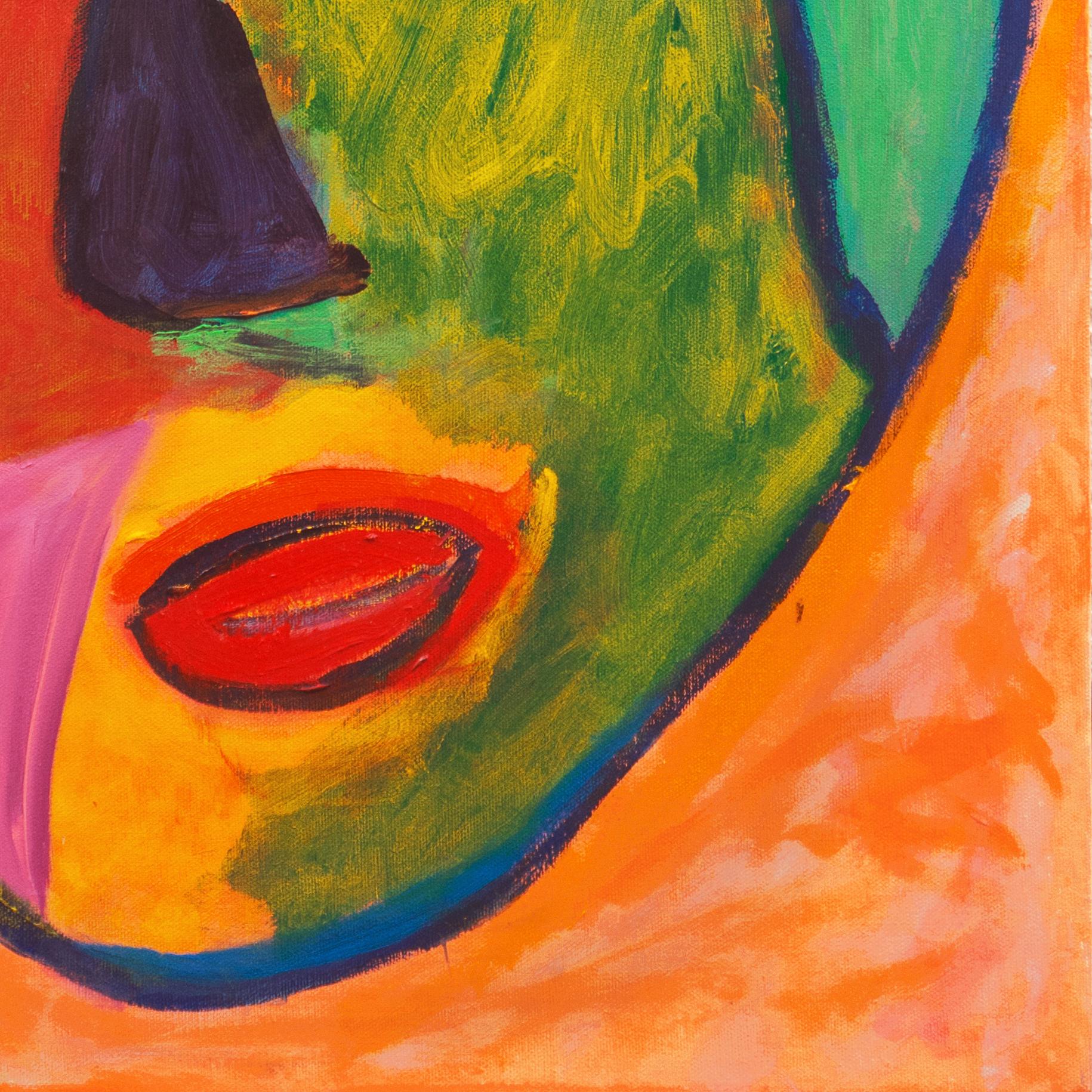 „Camille IV“, Fauve-Figur einer jungen Frau, kalifornisches postimpressionistisches Ölgemälde – Painting von Anthony McNaught