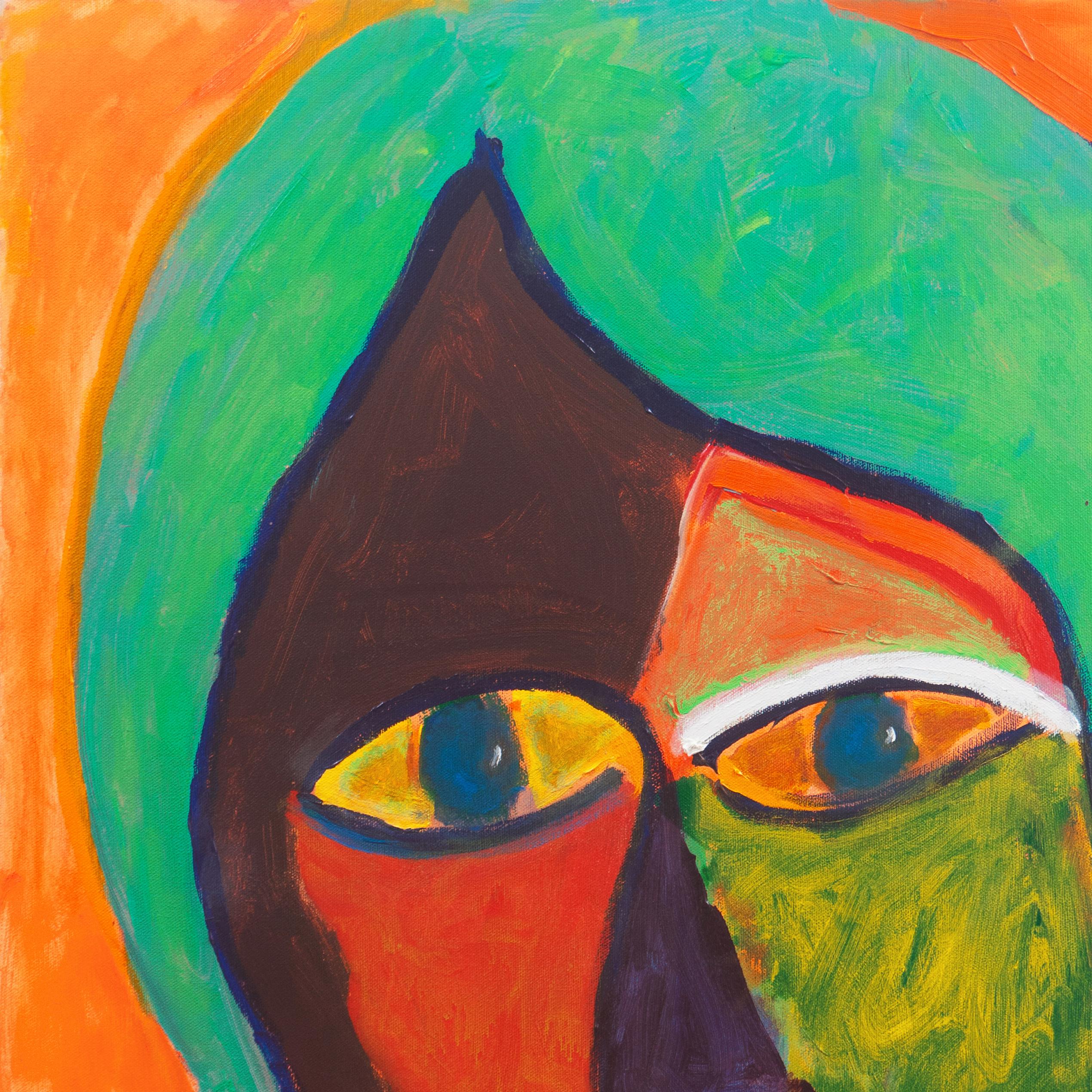 „Camille IV“, Fauve-Figur einer jungen Frau, kalifornisches postimpressionistisches Ölgemälde (Expressionismus), Painting, von Anthony McNaught