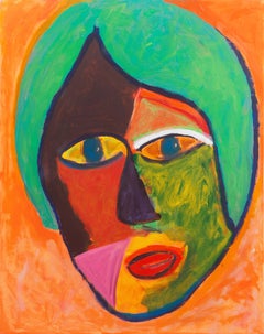 „Camille IV“, Fauve-Figur einer jungen Frau, kalifornisches postimpressionistisches Ölgemälde