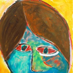 'Camille VI', Figurina fauve di giovane donna, olio post impressionista californiano