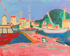 'Port de Vendres', Côte Vermeille, France, California Post Impressionist Harbor