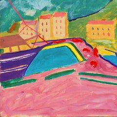 'Port-Vendres', Côte Vermeille, France, California, Post-Impressionist Oil
