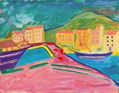 'Port-Vendres', Côte Vermeille, France, California, Post-Impressionist Oil