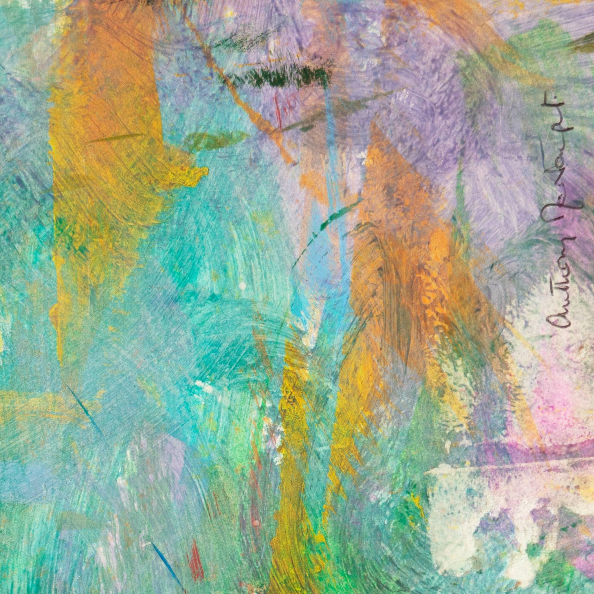 „Sabrinas Hochzeit“ Kalifornienischer Postimpressionist, Esalen, Santa Cruz Art League (Grau), Abstract Painting, von Anthony McNaught