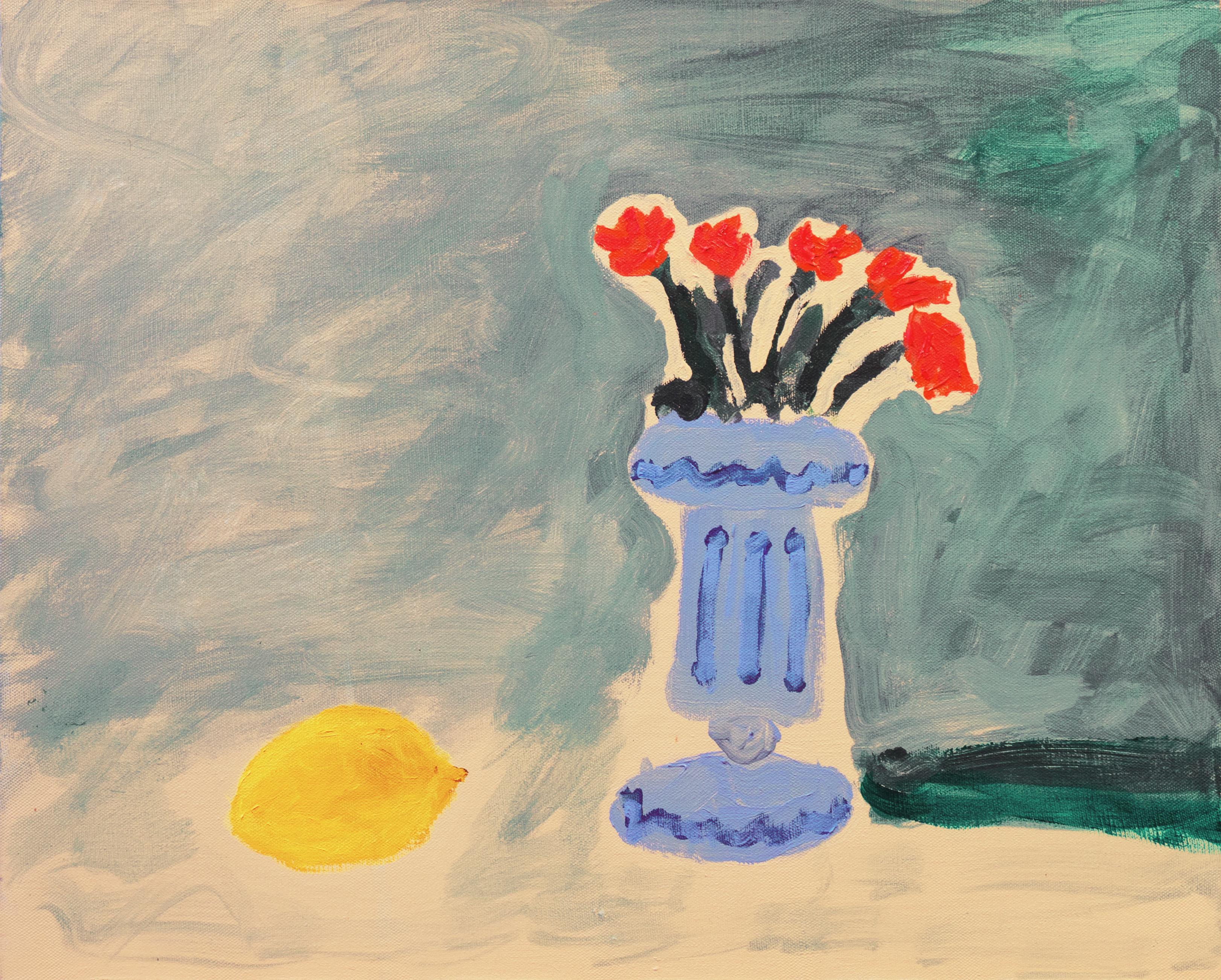 'Still Life, Roses and Lemon', California, Post-Impressionist, Esalen Institute