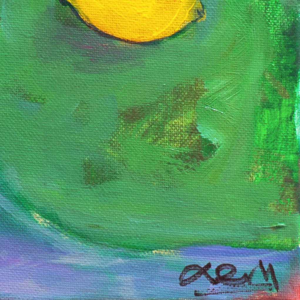 „Stillleben mit Zitronen und einem grünen Krug“, kalifornisches postimpressionistisches Ölgemälde – Painting von Anthony McNaught