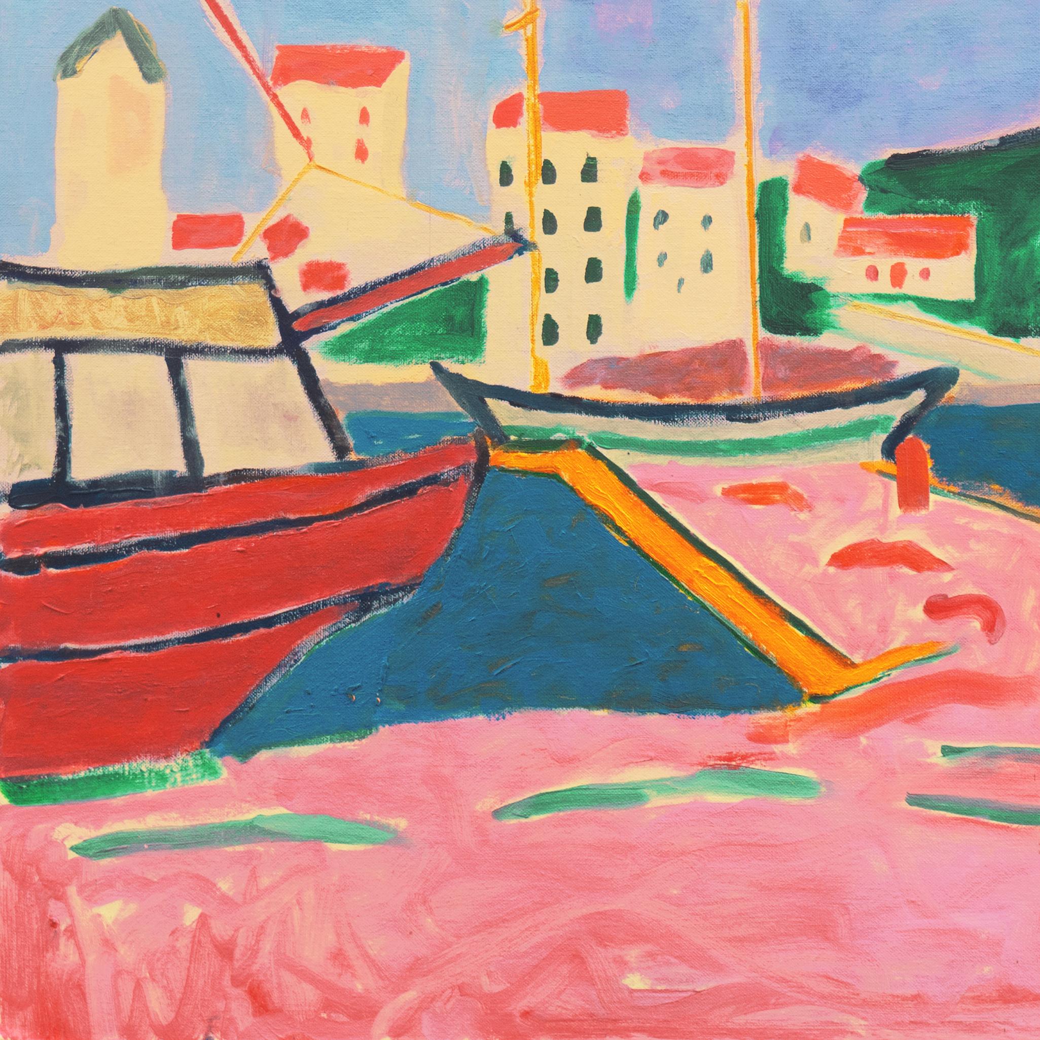 'Port de Vendres', Côte Vermeille, France, California Post Impressionist, Esalen For Sale 3