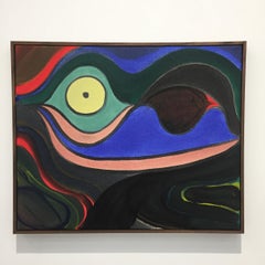 Untitled 2018, mixed media on canvas framed, 14 x 17 inches