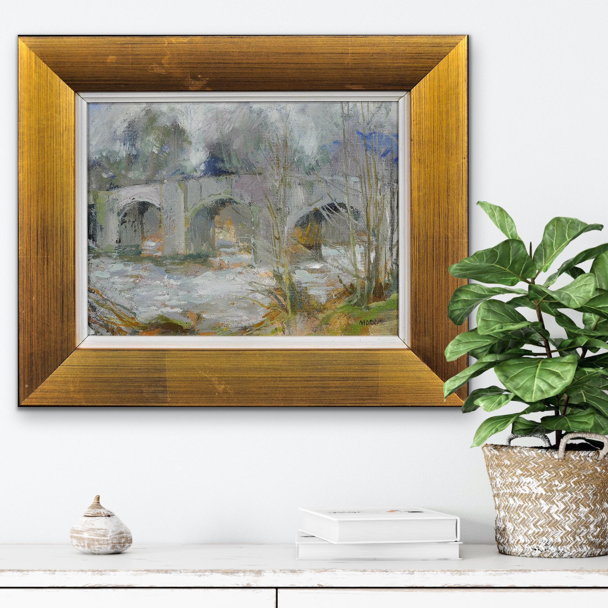 Llangynidr Bridge Over The River Schreibtisch im Winter Powys Crickhowell Wales Gemälde im Angebot 9
