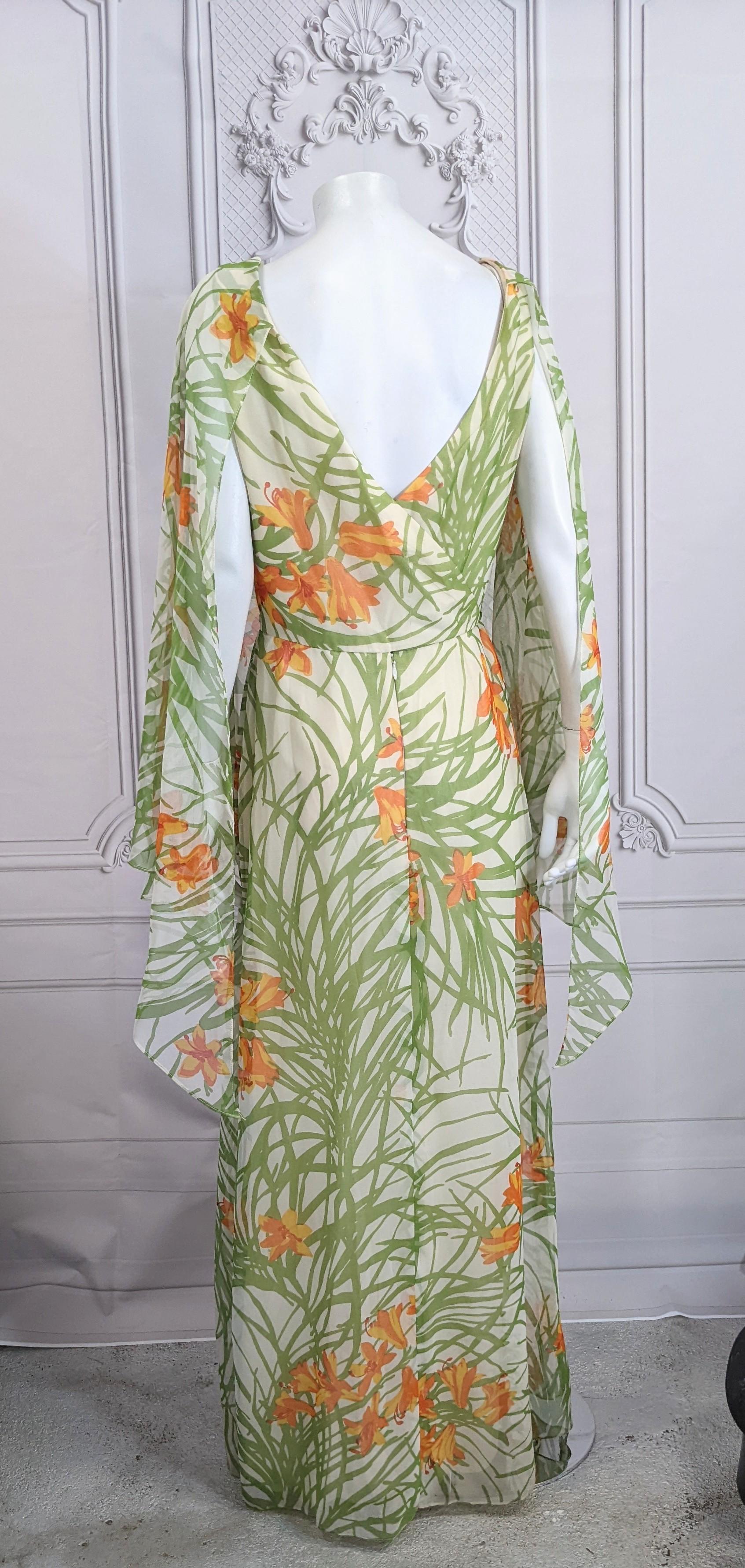 Anthony Muto - Robe en mousseline imprimée en vente 1