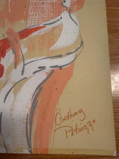 Anthony Petrizzo Signed Original Gouache — Abstract Calla Lily Painting