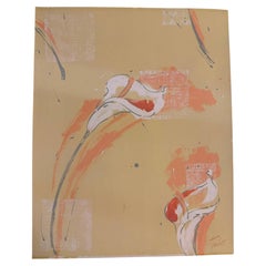 Anthony Petrizzo Signed Original Gouache — Abstract Calla Lily Painting