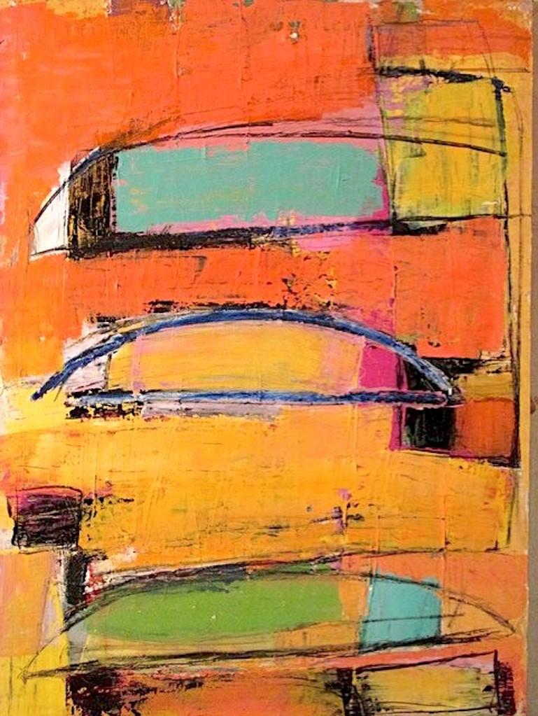 Abstract Painting Anthony Polizzi - Gravité imaginaire : œuvre d'art abstraite contemporaine