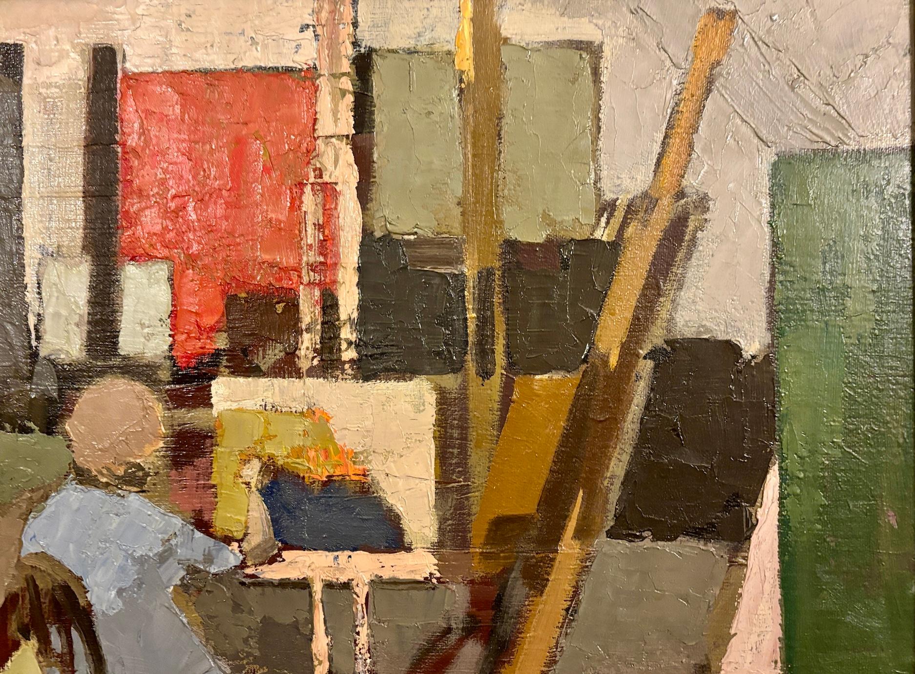 The Moderns British Interior with painters in a life class studio painting (Intérieur moderne britannique avec des peintres dans un atelier) - Painting de Anthony Procter