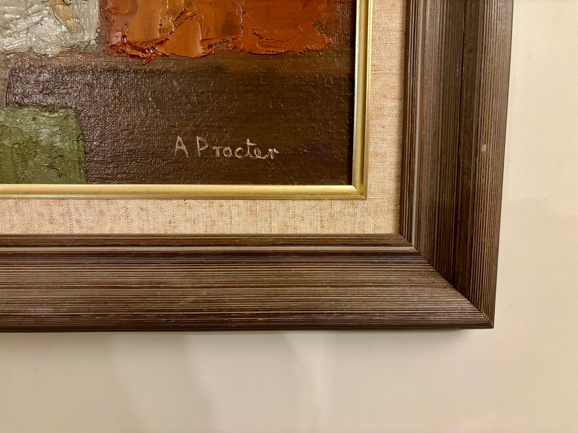 Anthony Procter était un peintre paysagiste anglais du milieu à la fin du XXe siècle. Son style et ses compositions ont rendu son travail tr�ès recherché et celui-ci est un très bon exemple de son travail. 

Inscrit au verso, le tableau est encadré