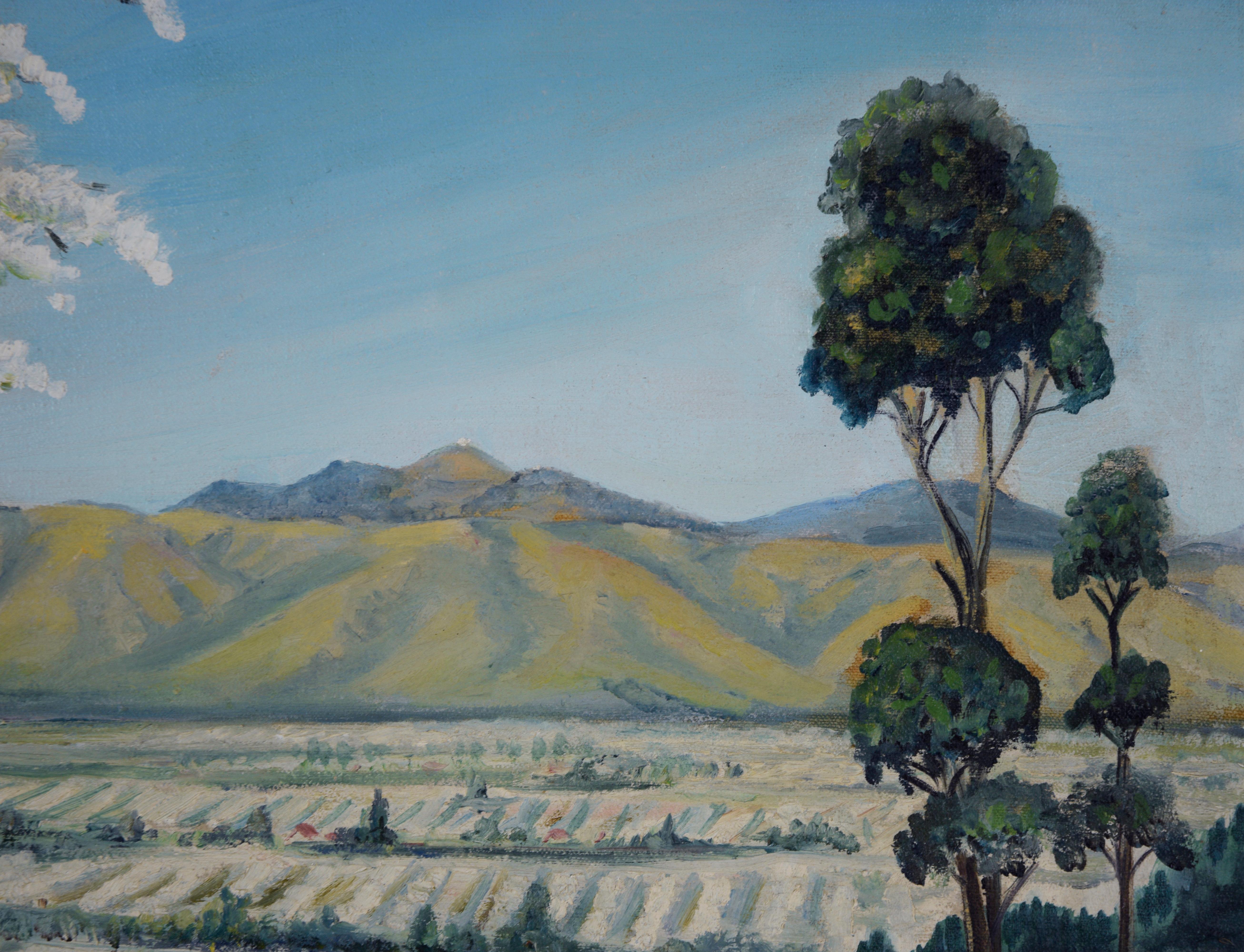 Mid Century Oil Landscape of Santa Clara Valley Before Silicon Valley - American Modern Painting by anthony quartuccio