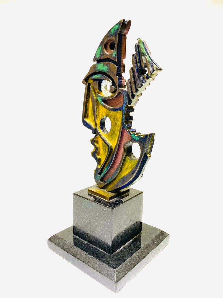 Anthony Quinn Bronze and Black Granite Aztec Ancestors Sculpture 6/45