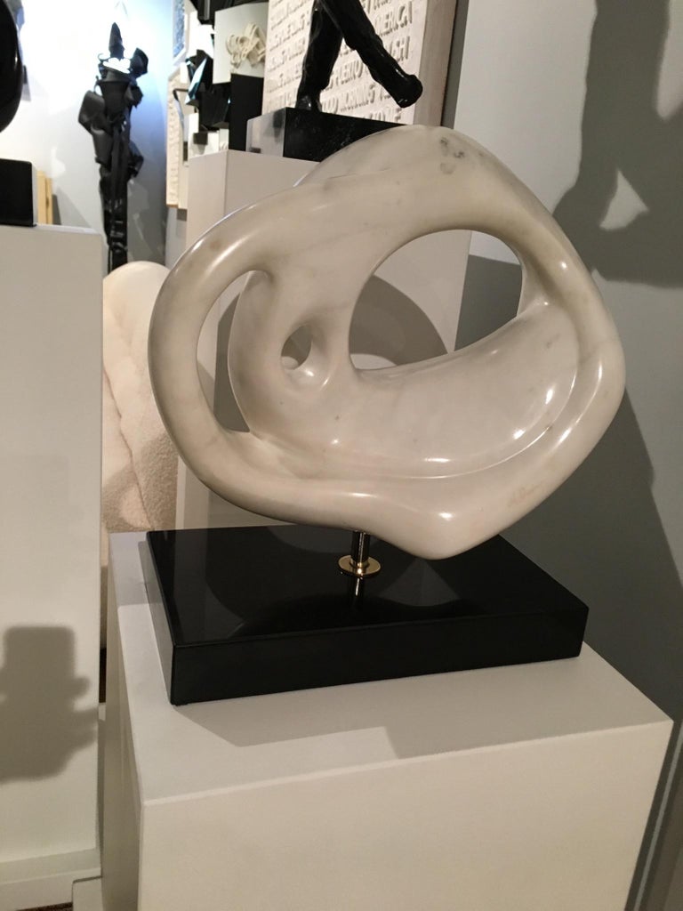 Anthony Quinn “Drifter” White Marble Sculpture, 1980 For Sale at 1stdibs