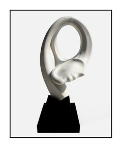 Anthony Quinn Large Original Marble Sculpture Hand Carved Signed Cubism Artwork