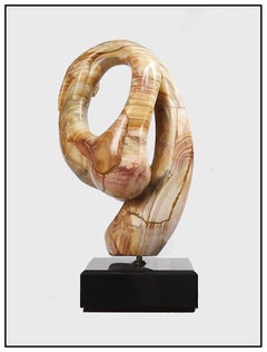 Anthony Quinn Original Carved Marble Sculpture Hand Large Signed Cubism Portrait