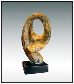 Anthony Quinn Original Carved Marble Sculpture Hand Large Signed Cubism Portrait