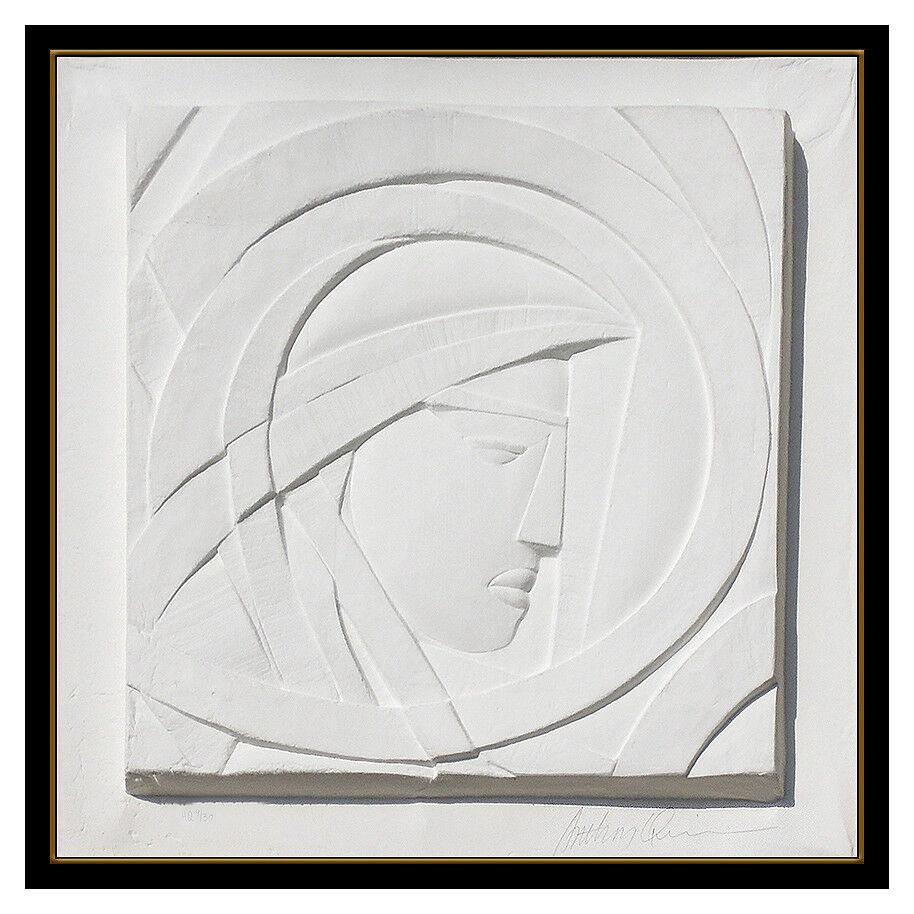 Anthony Quinn Original Vellum Relief Sculpture Hand Signed Bella Donna Portrait 1