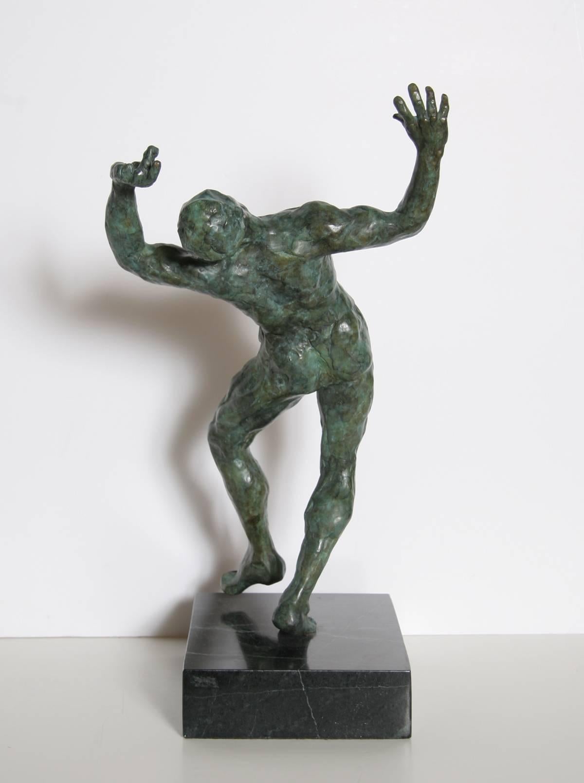 Artist: Anthony Quinn, American (1915 - 2001)
Title:	Spirit of Zorba
Year: 1984 
Medium:	Bronze Sculpture, signature, date and edition inscribed
Edition: 49, AP
Size:	16.5 x 9.5 x 8.5 inches
Including Base: 18.5 inches
