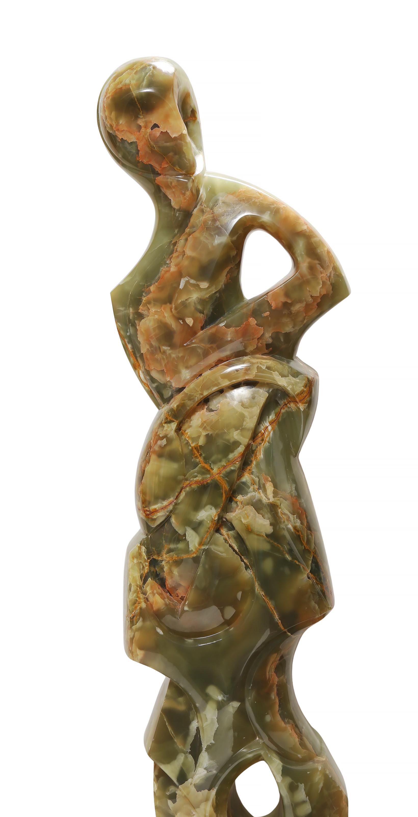 Venus, escultura única tallada en ónice verde de Anthony Quinn en venta 1