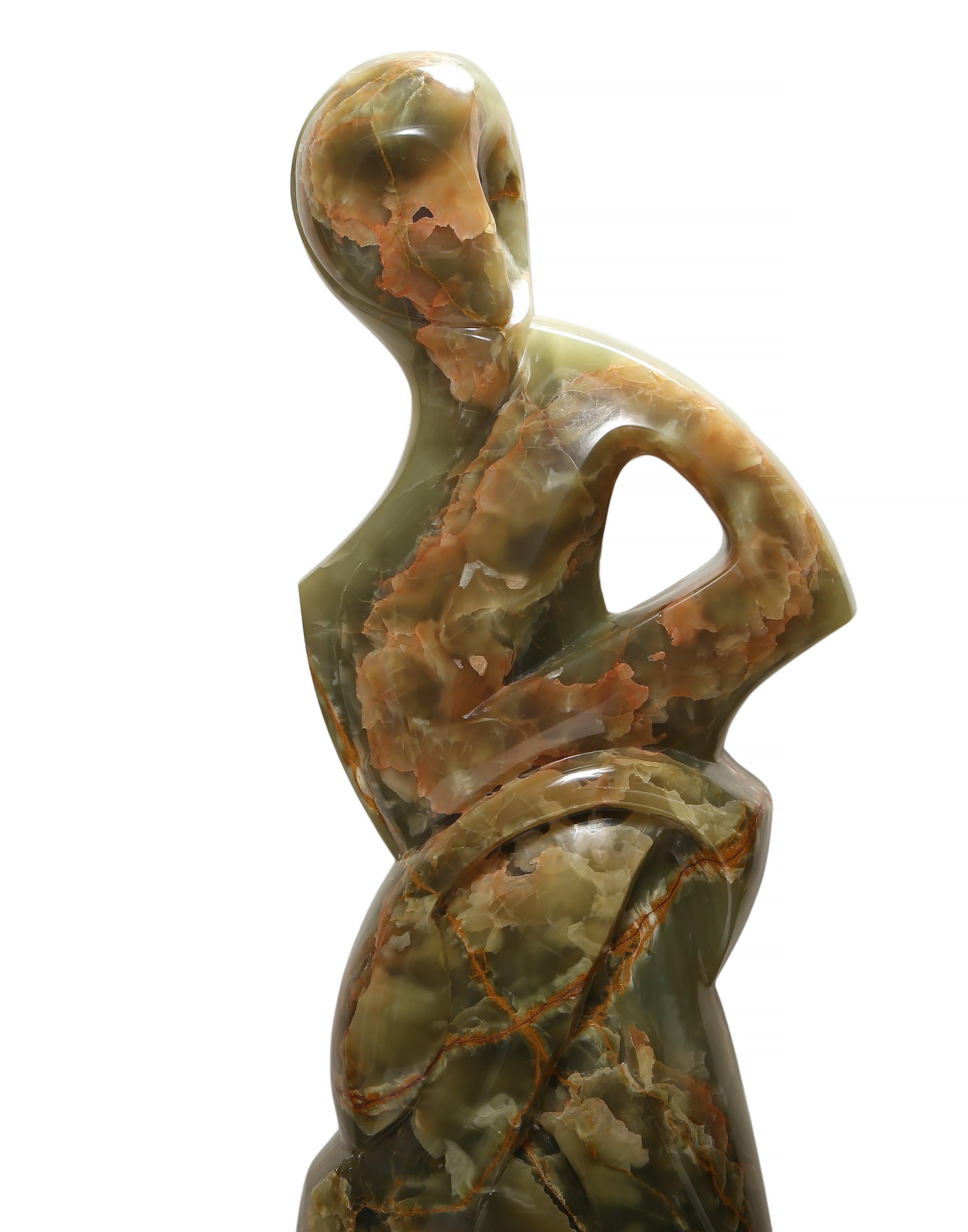 Venus, escultura única tallada en ónice verde de Anthony Quinn en venta 2