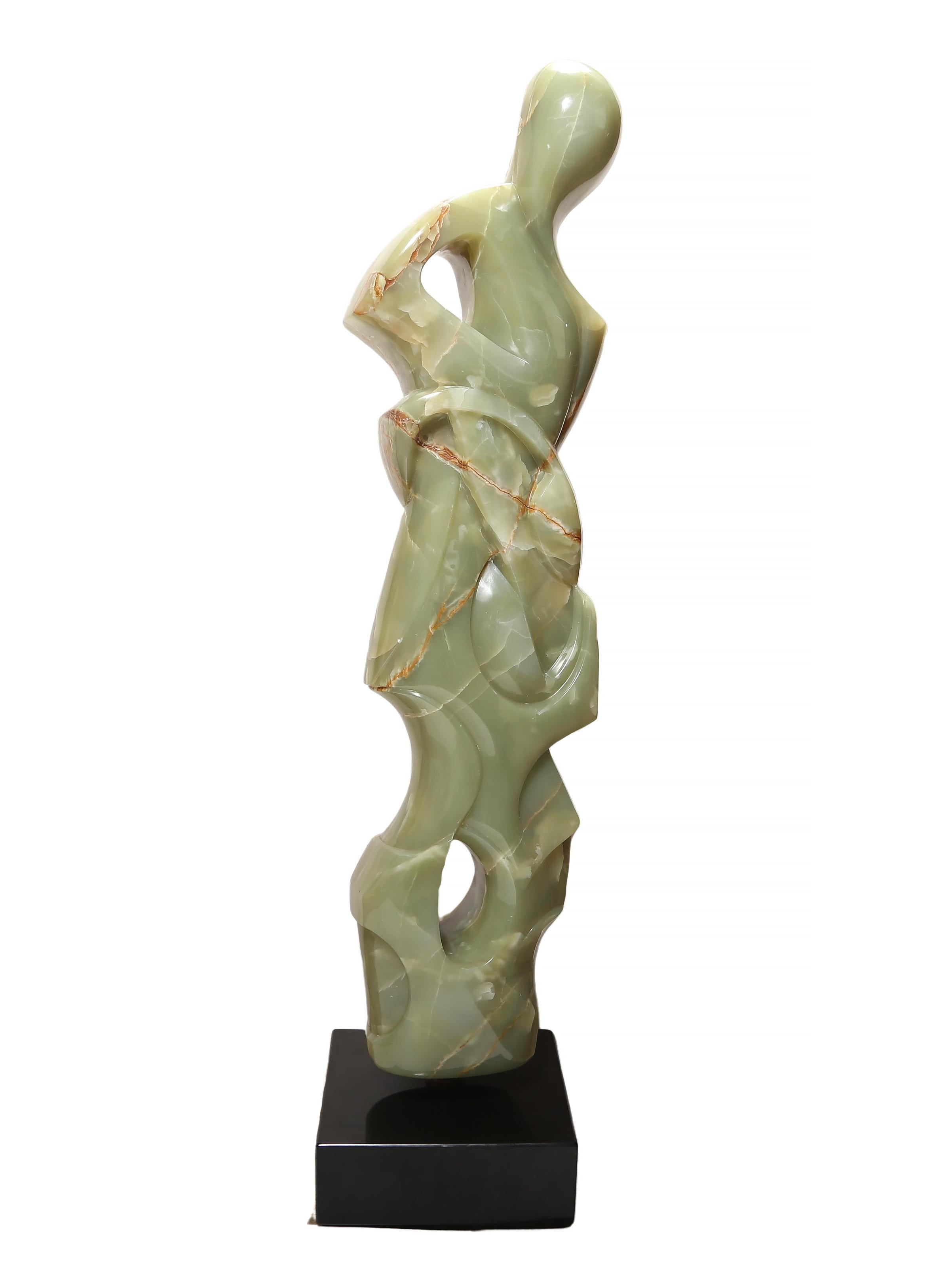 Venus, escultura única tallada en ónice verde de Anthony Quinn en venta 5