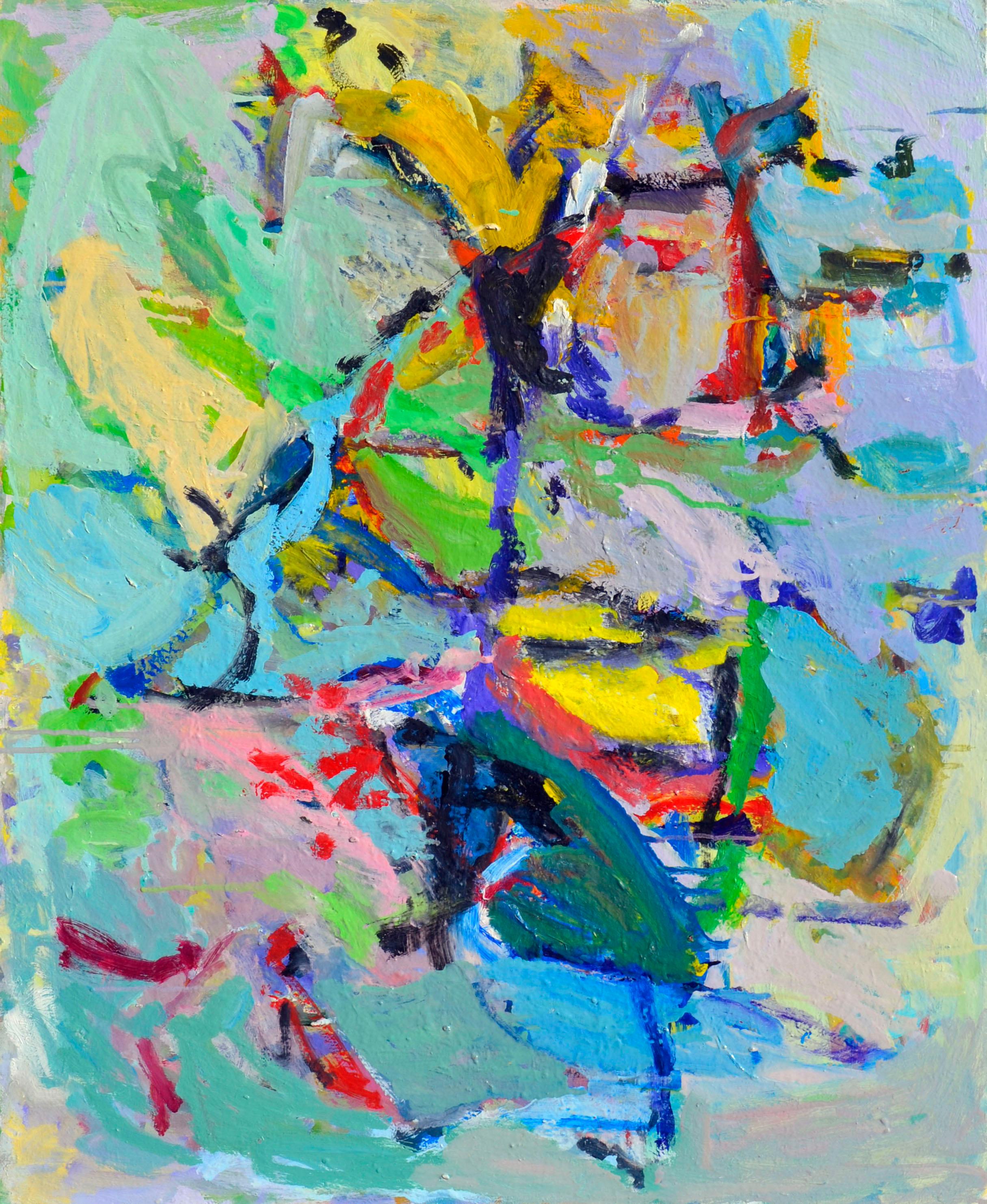 Bright Colorful Abstract Expressionist  - Painting by Anthony Rappa