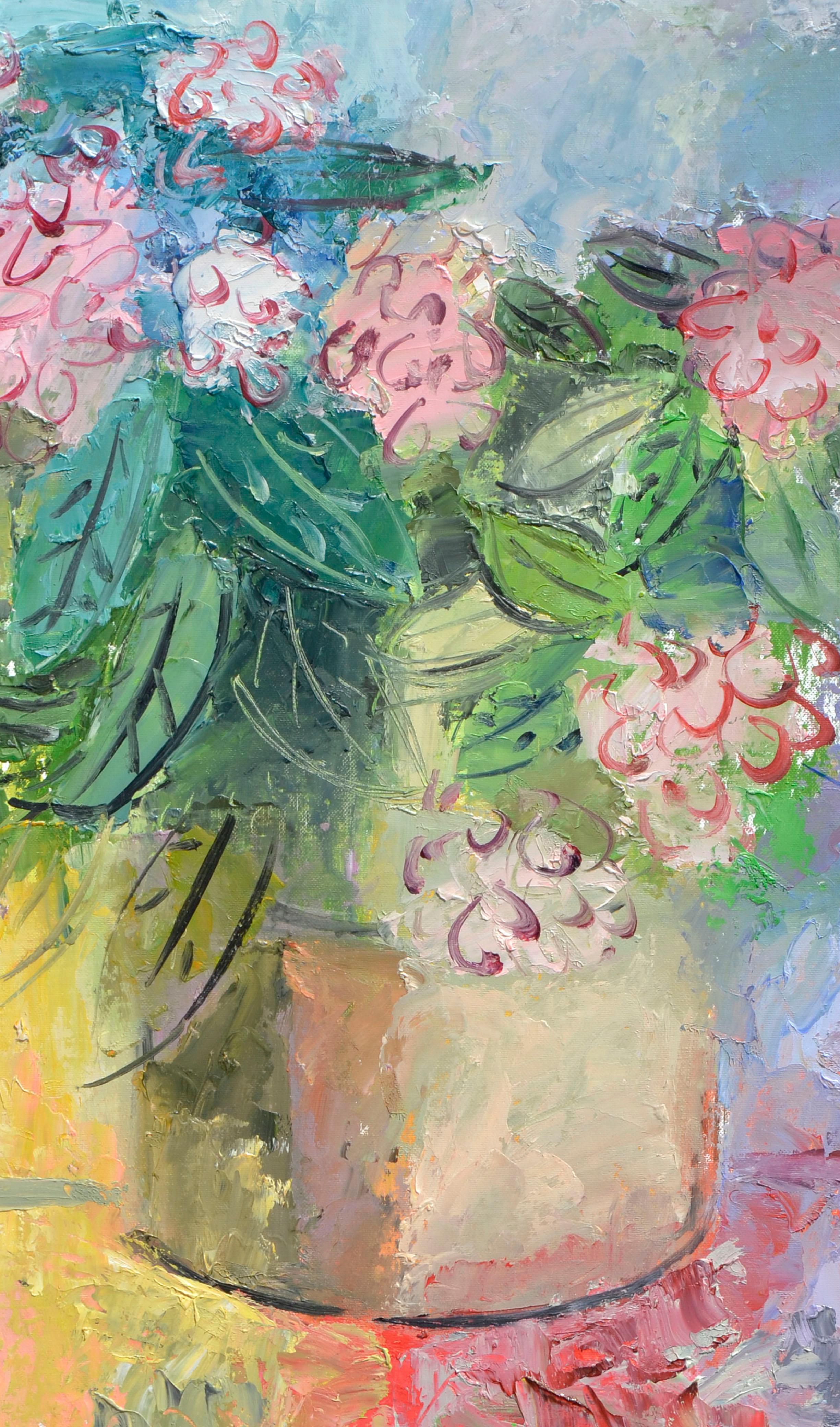 Bright Peony Bouquet - Painting by Anthony Rappa