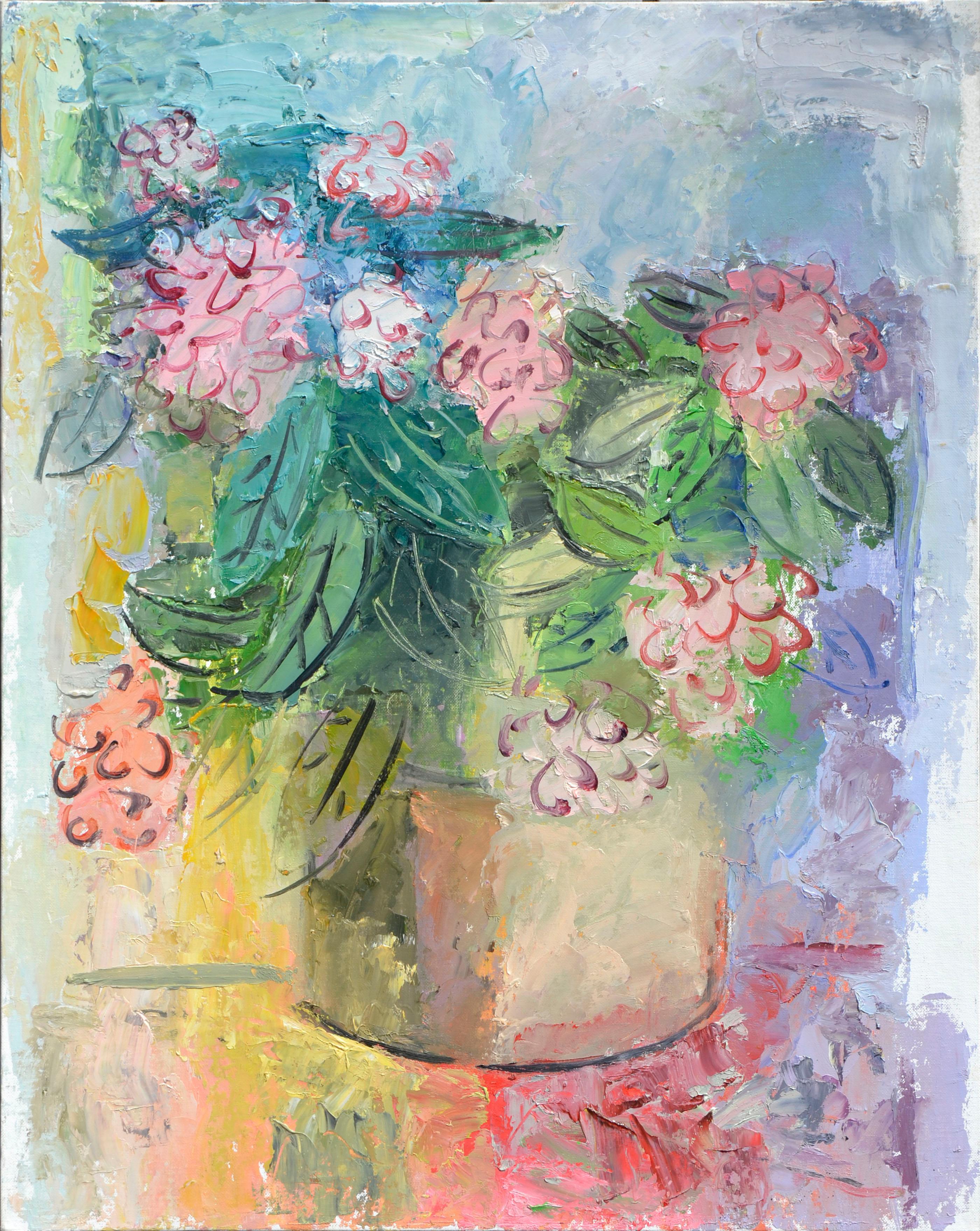 Anthony Rappa Still-Life Painting - Bright Peony Bouquet