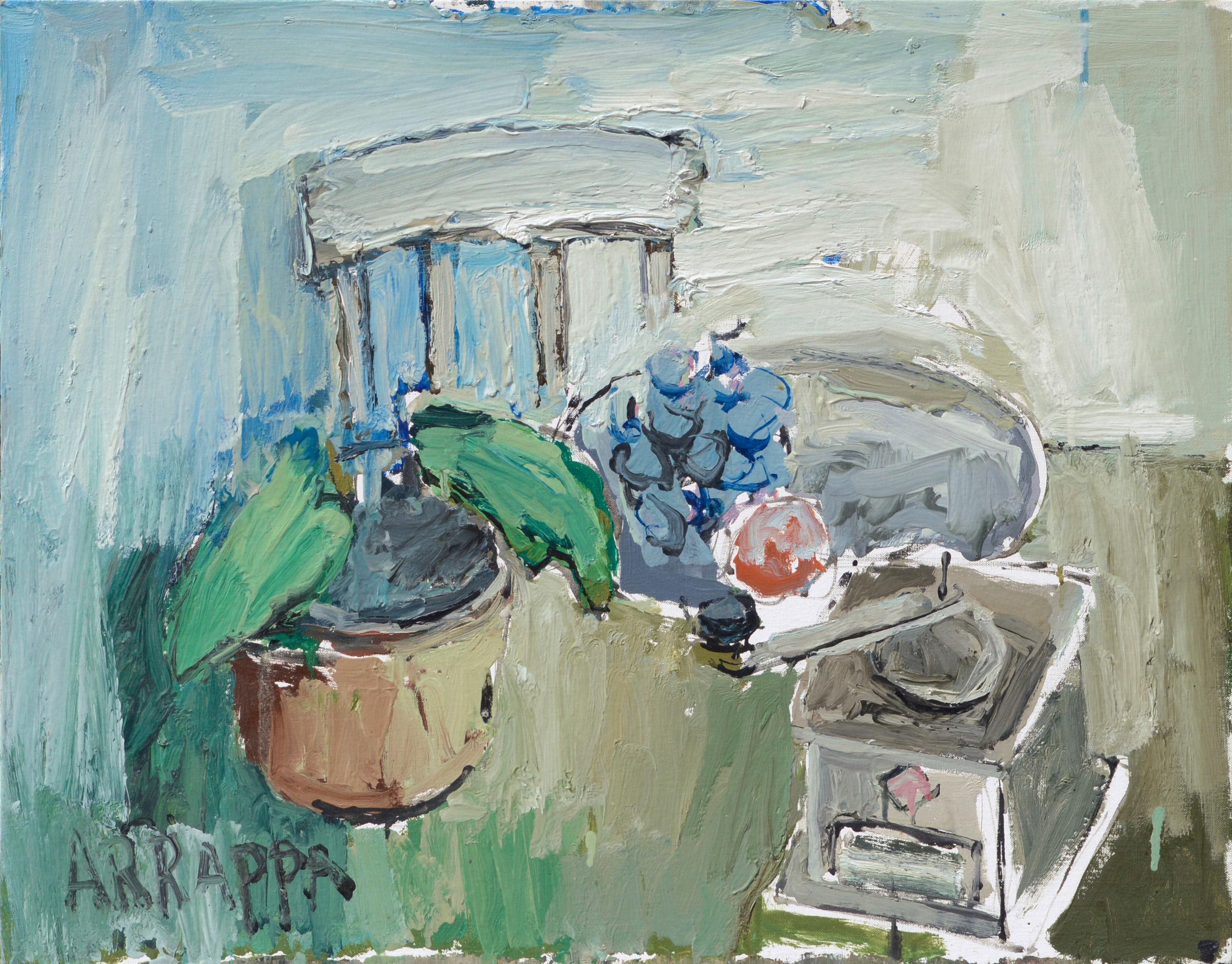 Bodegón moderno abstracto con molinillo de café antiguo de Anthony Rappa