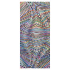 “Hypnotic Wave” Colorful Contemporary Geometric Op Art Optical Illusion Abstract
