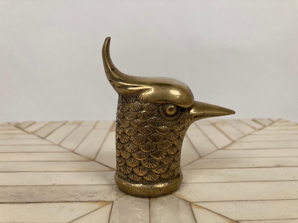 Modern Anthony Redmile Bone Box with Bronze Pheasant Head Handle