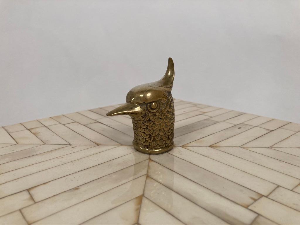 Veneer Anthony Redmile Bone Box with Bronze Pheasant Head Handle