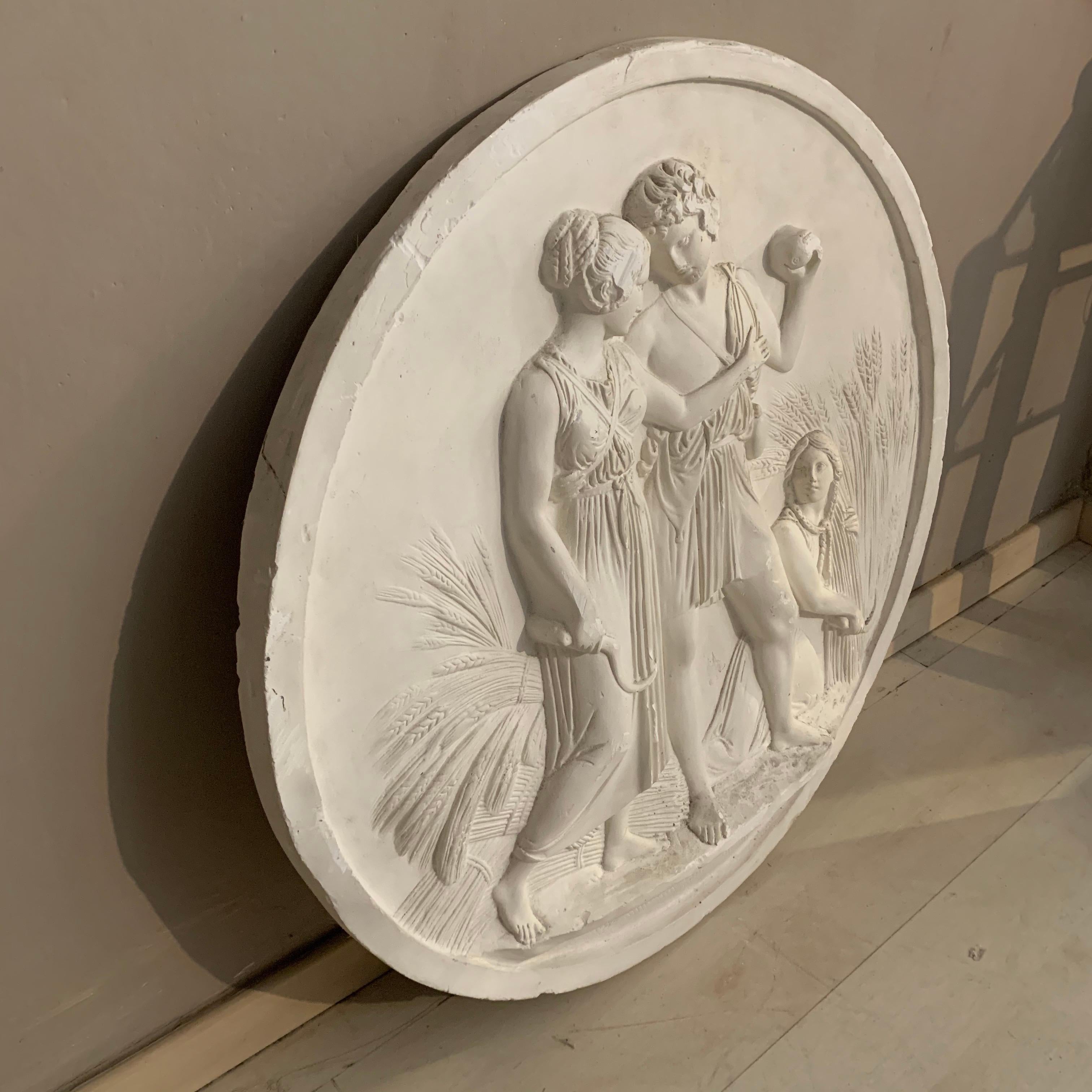 Neoclassical Anthony Redmile Plaster Bas-Relief Wall Panel, 1990s