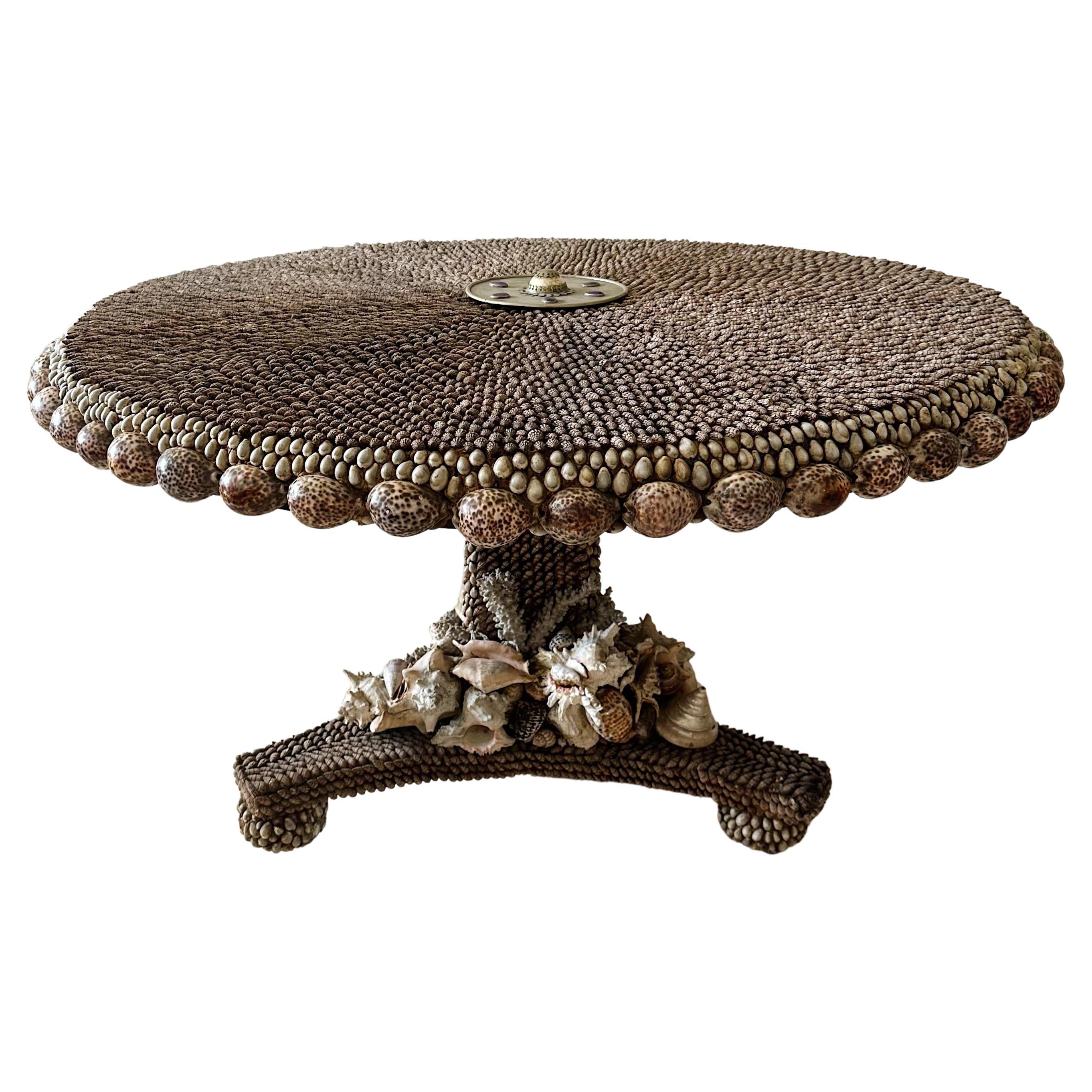Anthony Redmile Shell Encrusted Center Table Signed For Sale